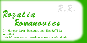 rozalia romanovics business card